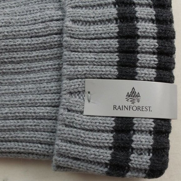 Rainforest Men's Beanie Hat Lined Heather Grey Black One Size Ribbed Cuff MRP$38 - Picture 6 of 7